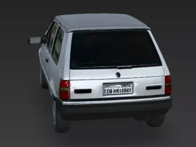 Classic Retro Hatchback Silver Vehicle 3d model Low-poly 3D model