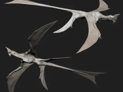 Flying creature Low-poly 3D model