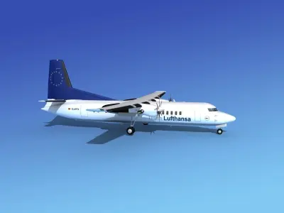 Fokker 50 Team Lufthansa 3D model