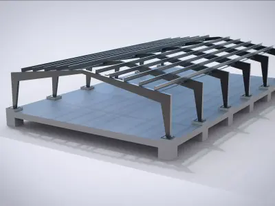 Industrial Metal Hangar  3D model