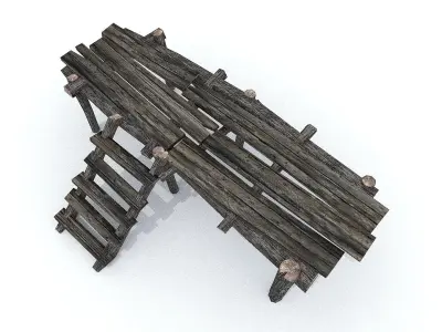 Wooden Docks Pack Low-poly 3D model