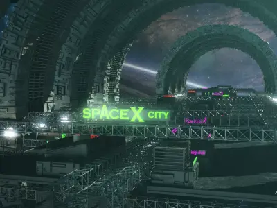 spaceX city station 3D model