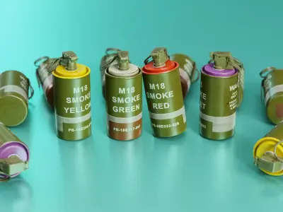 The M18 Smoke Grenade Low-poly 3D model