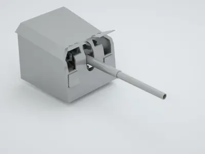127mm 128mm SK C - 34 Naval Gun 3D model