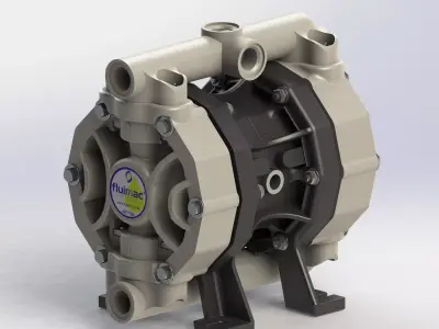 BOMBA A DIAFRAGMA FLUIMAC P0050P-HTTPT1-AB DIAPHRAGM PUMP 3D model