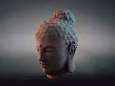 Buddha Statue Head model head 3D model
