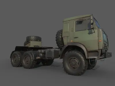Kamaz 44100 with Trailer 3D model