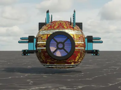 Futuristic drone 3D model Low-poly 3D model