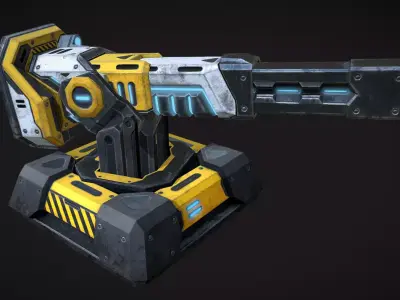 Turret Artillery Low-poly 3D model