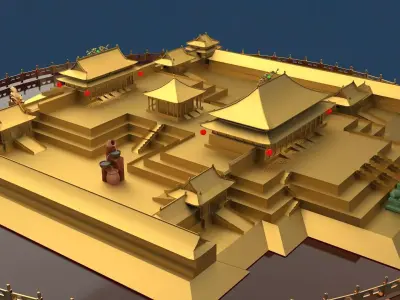 Chinese ancient Tiananmen Beijing Forbidden City 3D model