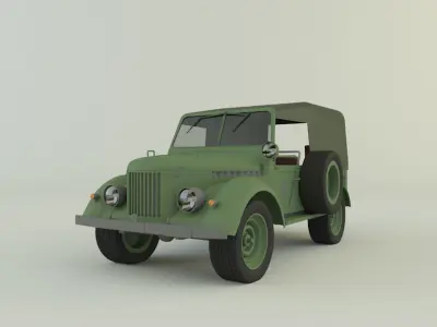 Soviet off-road vehicles GAZ-69 3D model