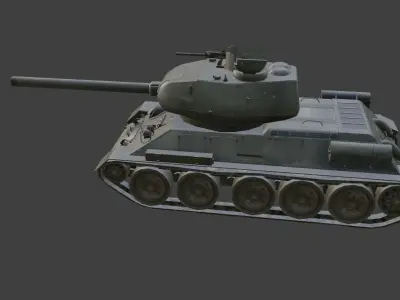 t34 tank Low-poly 3D model