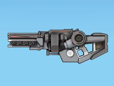 Sci-Fi Shotgun - Massive Shooter Low-poly 3D model