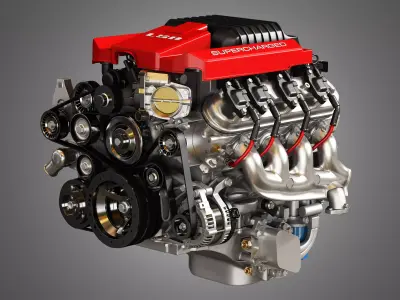 LSA Engine - V8 Supercharged Engine 3D model