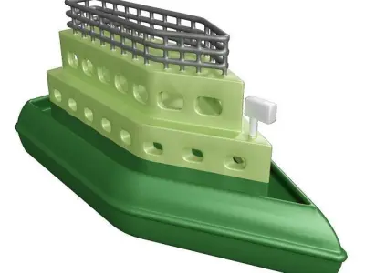 Classic Cartoon Ship Low-poly 3D model