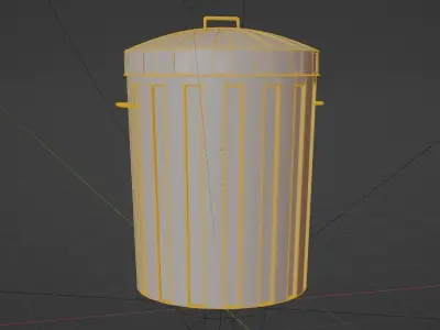 metal dustbin Free low-poly 3D model