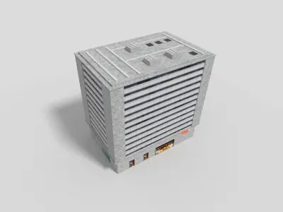 low poly office building Low-poly 3D model