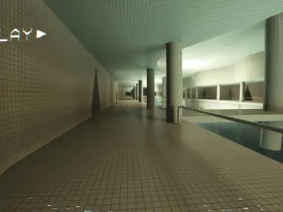 Backrooms - Poolrooms Modular Horror Environment - Unreal Engine Low-poly 3D model