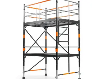 Industrial Scaffold Ladder Modular Platform model pack Low-poly 3D model