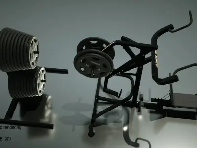 Gym Machine Back and Legs 01 3D model