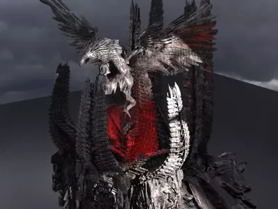 Alien Spine City Kiktbash  3D model