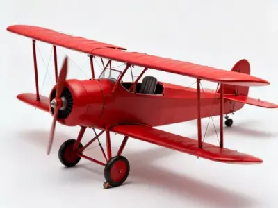 Iconic WWI Red Triplane Fighter 3D Model Low-poly 3D model