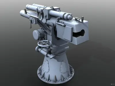 Howitzer 120-15 OTO 1933 Low-poly 3D model