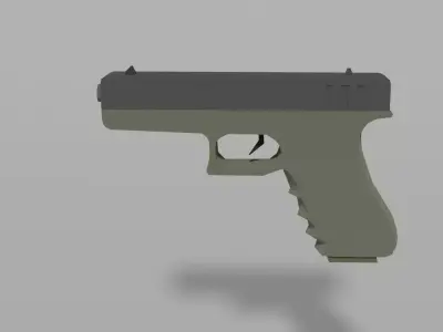 Low-polu glock PBR Game ready Free low-poly 3D model