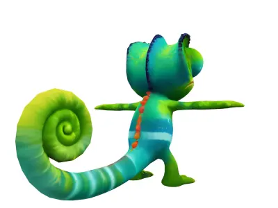 Chompy The Chameleon Low-poly 3D model