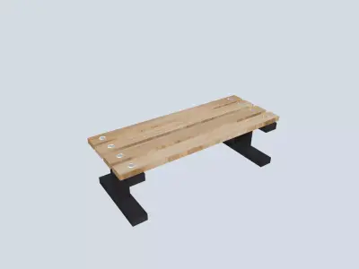 Bench 2 Low-poly 3D model