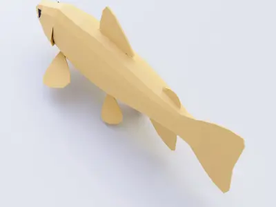 Brown Trout fish 3d model  Low-poly 3D model