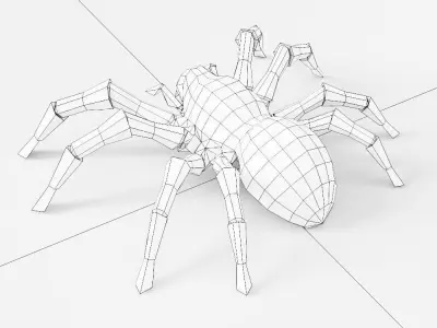 Spider 3d model origami Low-poly 3D model