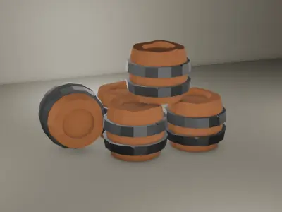 Lowpoly Barrel Low-poly 3D model
