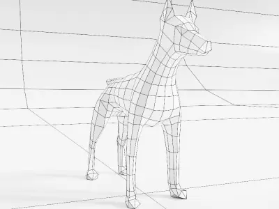 Doberman dog 3d model  Low-poly 3D model