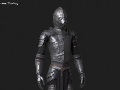 Knight Thin Low-poly 3D model