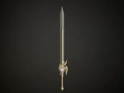 One handed elven sword roblox ready Low-poly 3D model