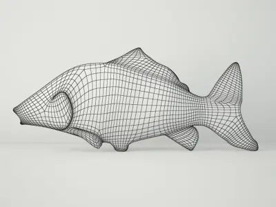 Silvered Fish Decoration 3D model