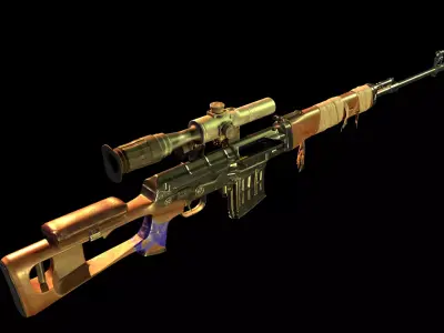 SVD-Dragunov Sniper Rifle Low-poly 3D model