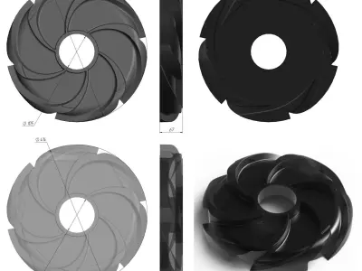 Stainless Steel Pump Guide Vane Free 3D model