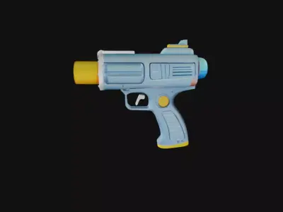 3D Gun Low-poly 3D model