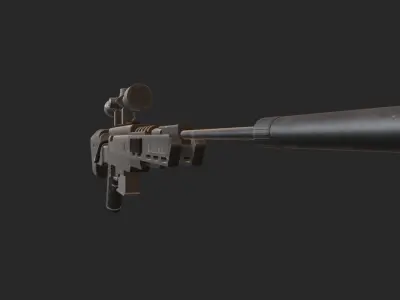 Black Ops Sniper Low Poly Low-poly 3D model