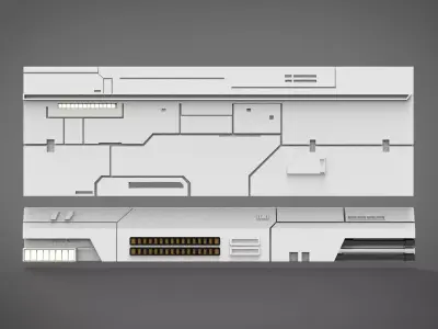sci-fi wall architect interior 2 3D print model