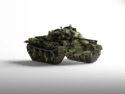 T-62A Medium Tank Low-poly 3D model