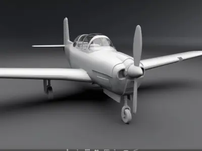Beechcraft T34A Mentor scale model 3D print model