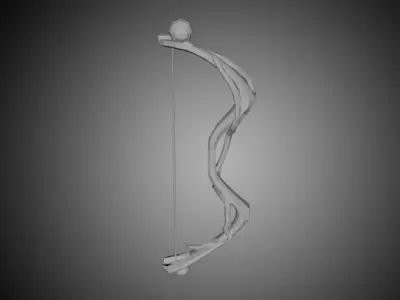 Wooden Bow Free low-poly 3D model