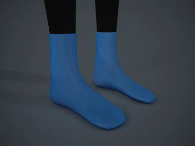 Blue Socks Style 4 Low-poly 3D model