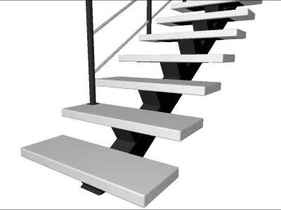 Modern metal stairs  Free 3D model