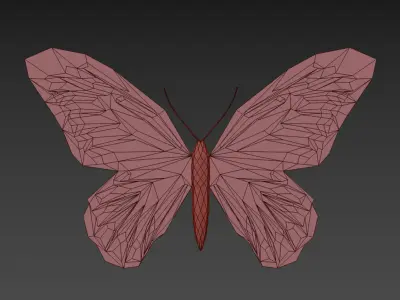 butterfly Poly color free Free 3D model