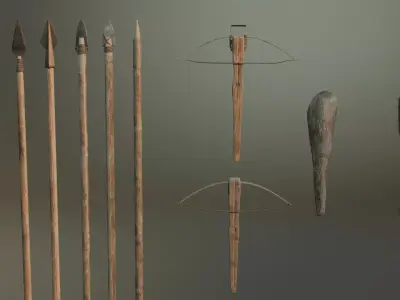 Medieval Tools and Weapons 3D Asset Pack Low-poly 3D model