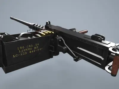 M2 Browning Machine Gun Low-poly 3D model